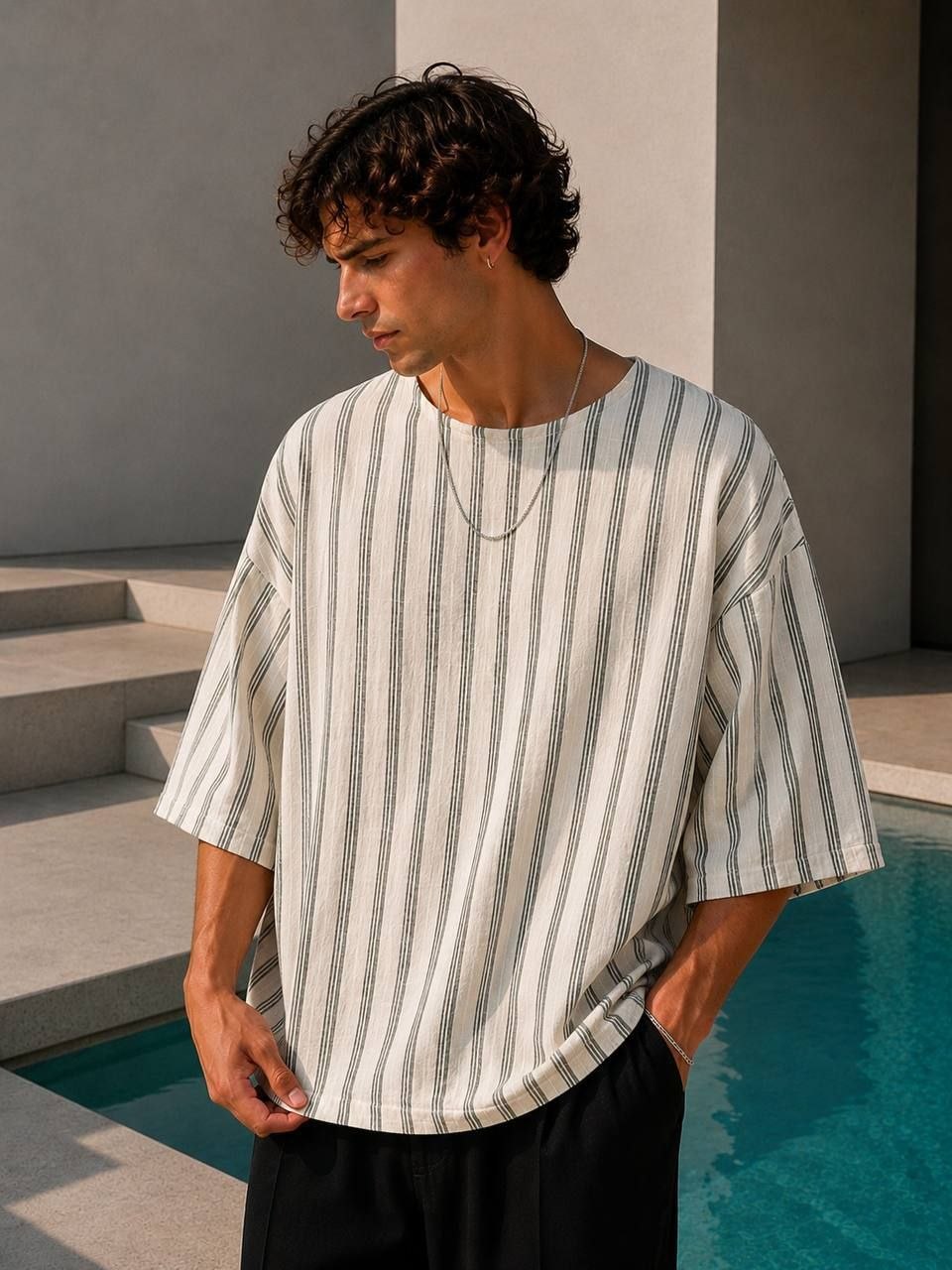 Oversize Keten T-shirt