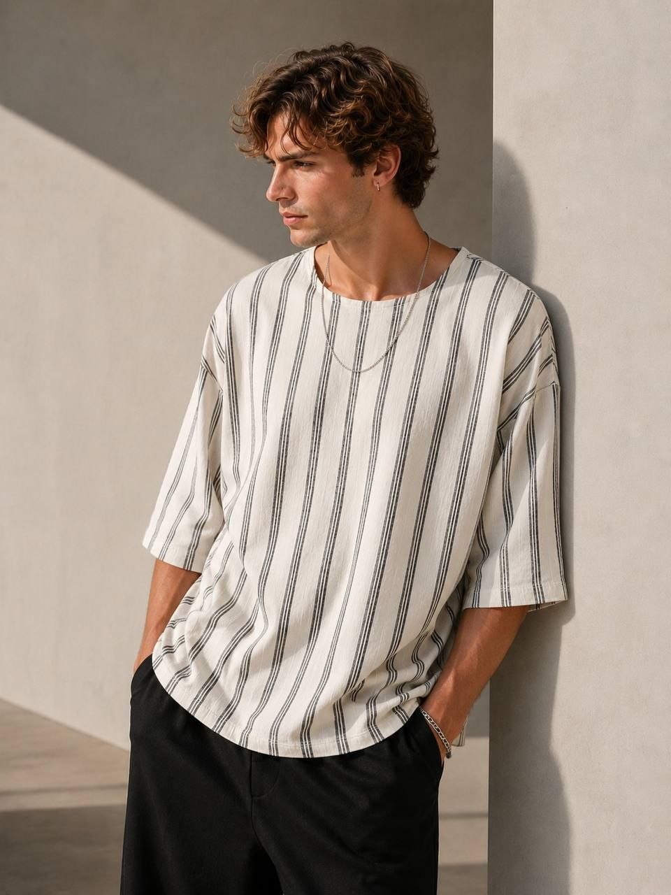 Oversize Keten T-shirt
